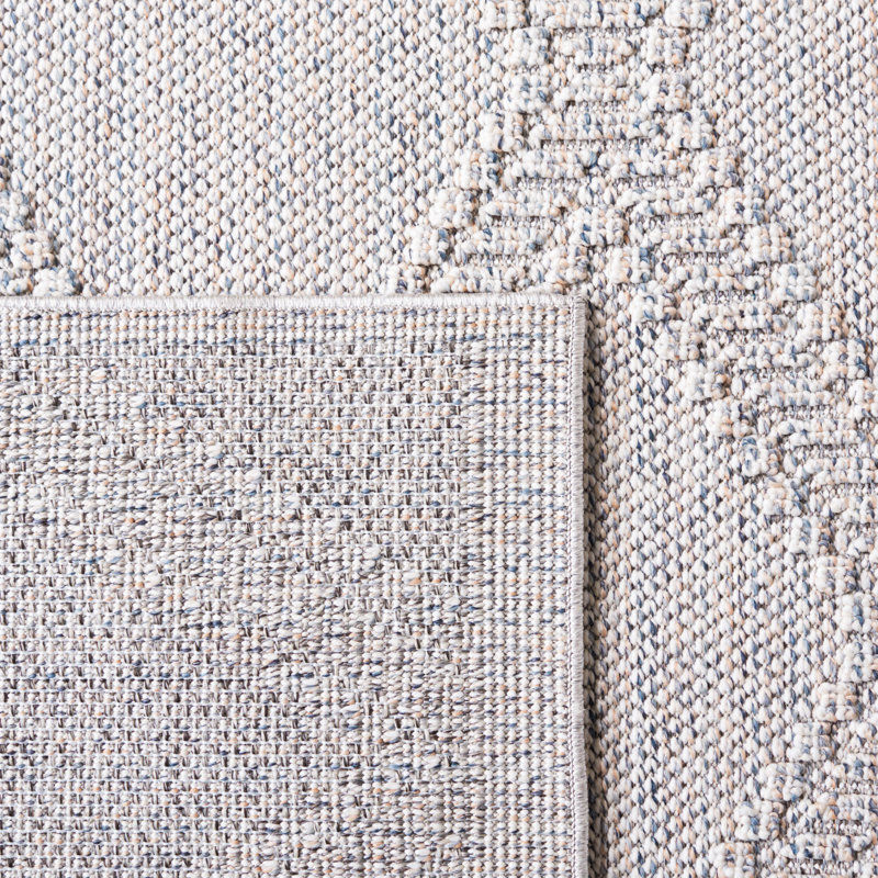 Tapis intérieur / extérieur gris / gris clair Amber-Jayne, Rectangle 6 pi 7 po x 9 pi