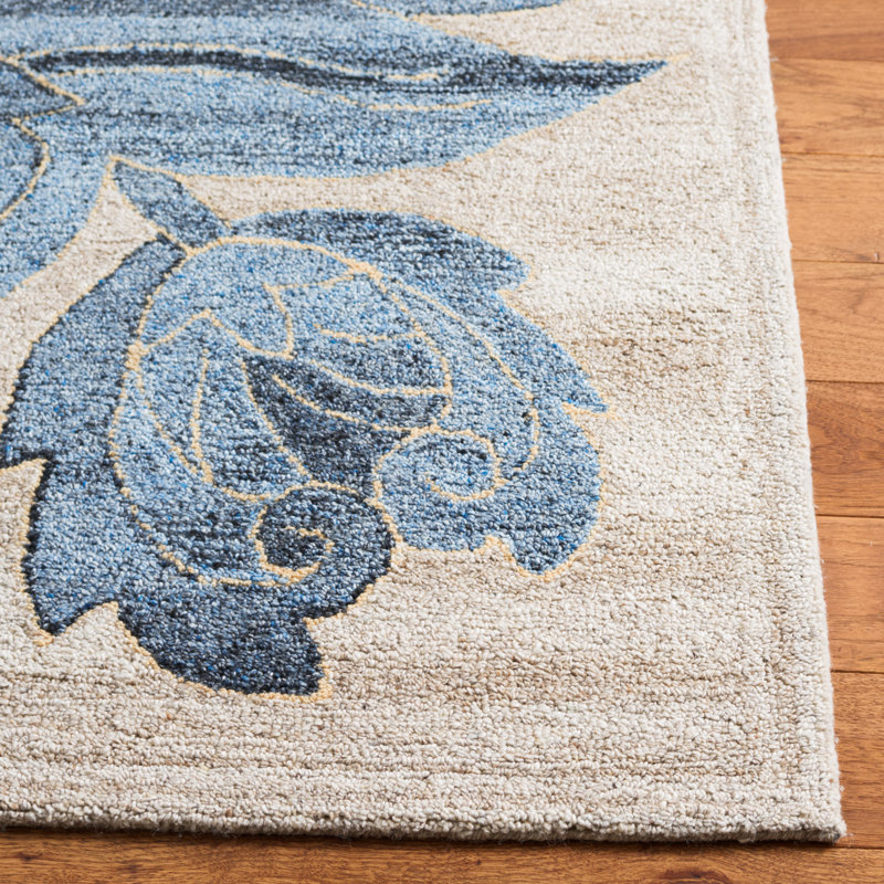 Brytnee Abstract Hand Tufted Performance Floral Rug, Rectangle 5' x 8'