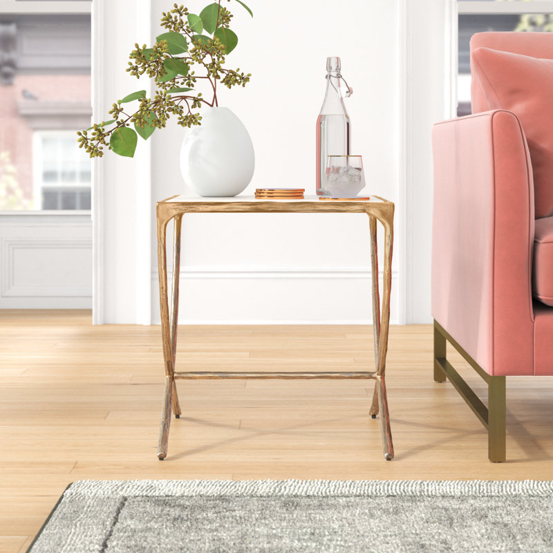 Evelynn Genuine Marble End Table