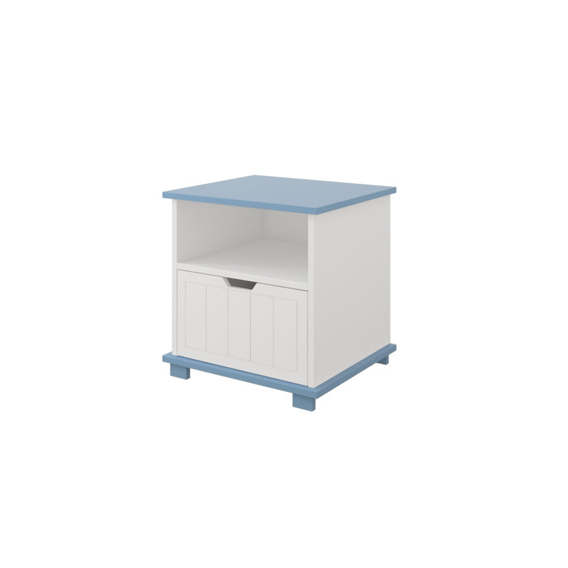 Paulding 1 Drawer Nightstand, Blue