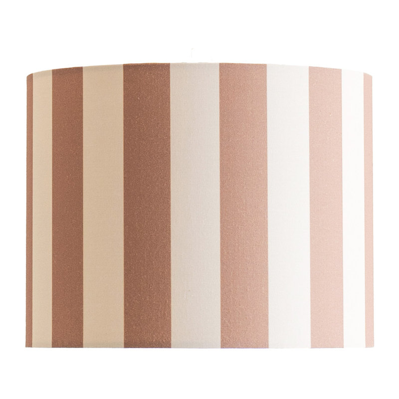 Tagle Blended Fabric Drum Lamp Shade ( Slip-On ), Brown/Cream, 22cm H x 29.5cm W x 29.5cm D