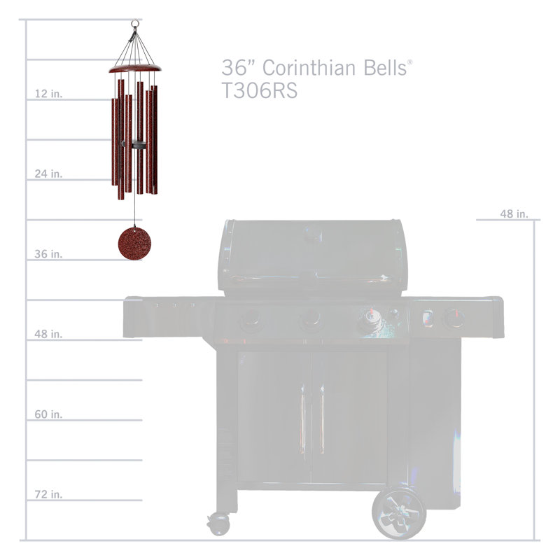 Ruby Splash 30" Aluminum Wind Chime for Patio and Garden