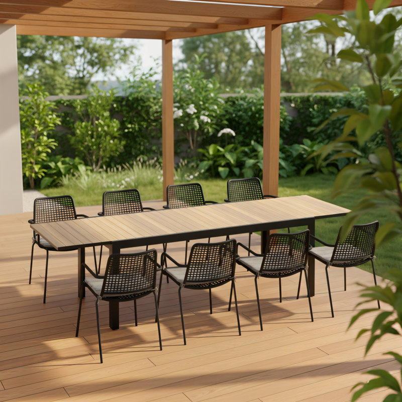 Ensemble de salle à manger d'extérieur en aluminium 9 pièces 9 pièces
