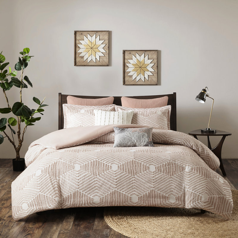 Édredon Blush très grand / très grand - 100% coton, couvre-lit à fermeture à glissière cachée réversible, sans produits chimiques nocifs