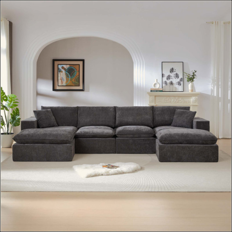 Canapé moderne en nuage de chenille, librement combinable, confortable pour s'asseoir, convient aux meubles de salon modernes dans les maisons, les appartements et les bureaux