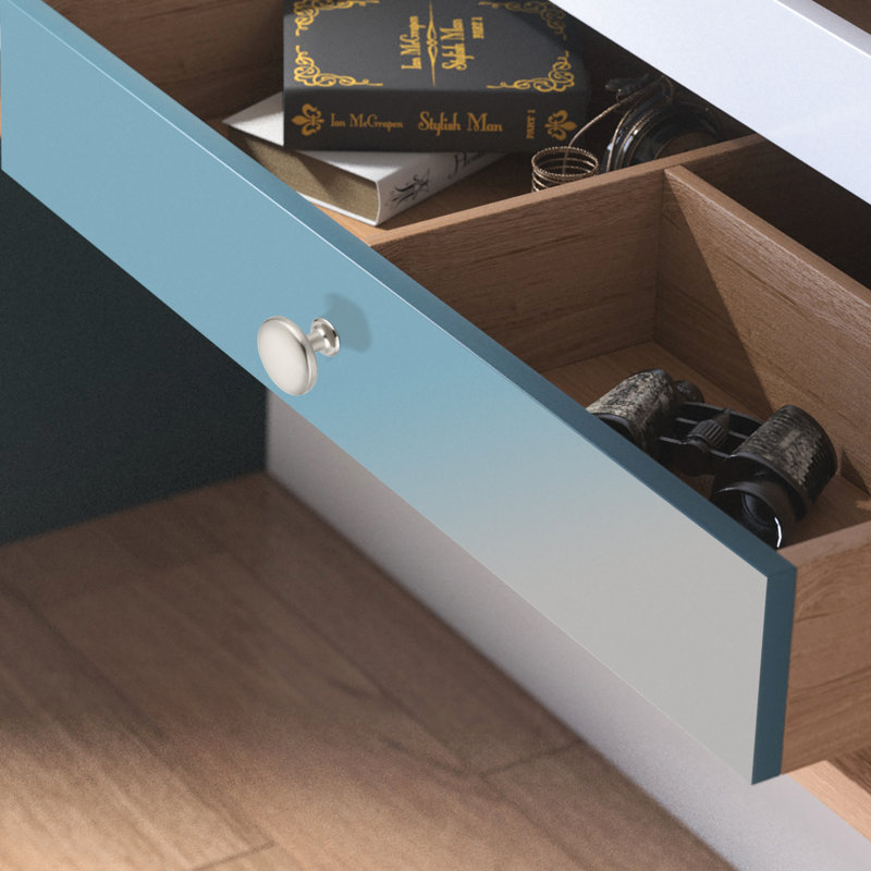 1 - 3/16 de diamètre Bouton d'armoire, Satin brossé