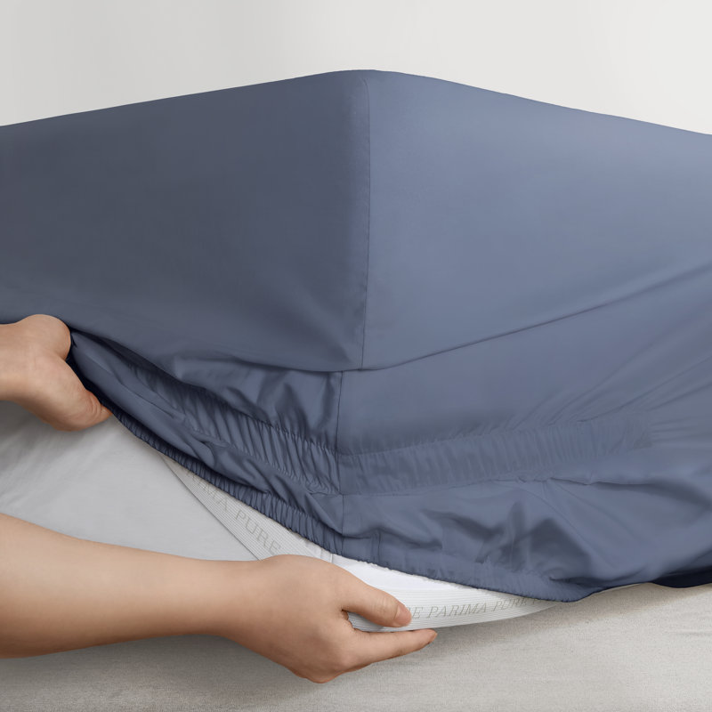 Ultra Percale Adjustable Fitted Sheet Fitted Sheet, Blue, King