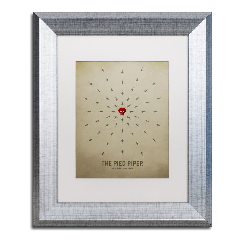 « pied piper », art encadré Christian Jackson, Blanc, H 20 po x l 16 po x P 0,5 po