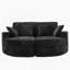 Full-Compressed Chaise Sofa 80" Curved Chaise Lounge Sofa Boneless Couch Upholstered Sofa Bed With Two Cup Holders For Living Room, Black-60170511