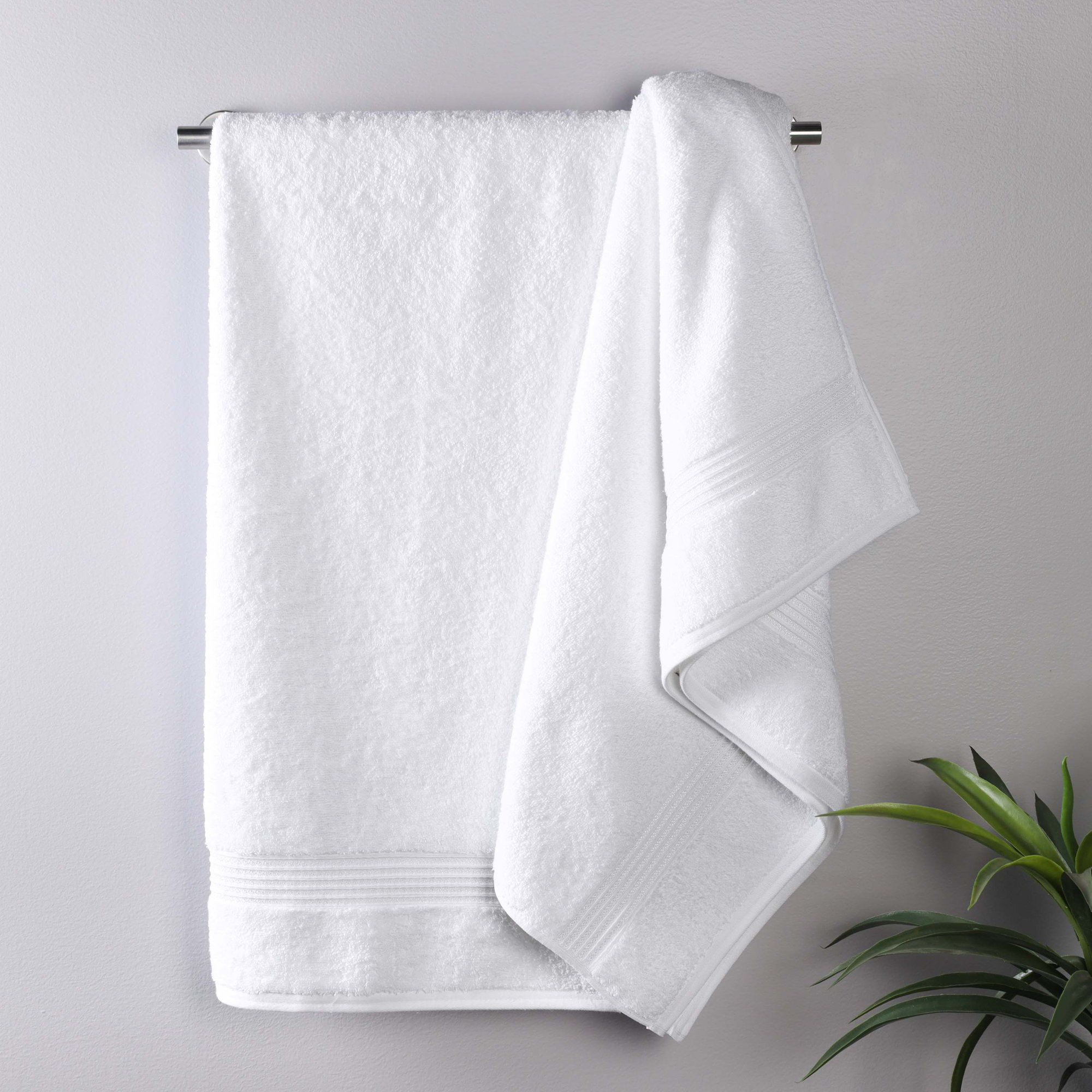 Oleg Egyptian-Quality Cotton Highly Absorbent Medium Weight Bath Sheet Set, White, Bath Towels - 2 Pack