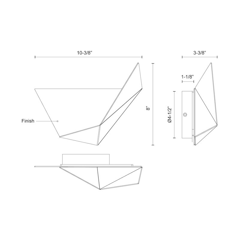 Taro 1 - Light LED Bath Sconce, White