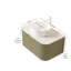 Meuble-lavabo flottant avec lavabo rond en céramique, plateau en pierre frittée, armoire en contreplaqué à rayures 3D vert clair, tiroir de rangement pré-assemblé et glissières à fermeture en douceur.-697248820-697248821