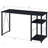 Vadna Black Finish Writing Desk With 2 Tier Shelf And Metal Open Base For Home Office Use-16189058