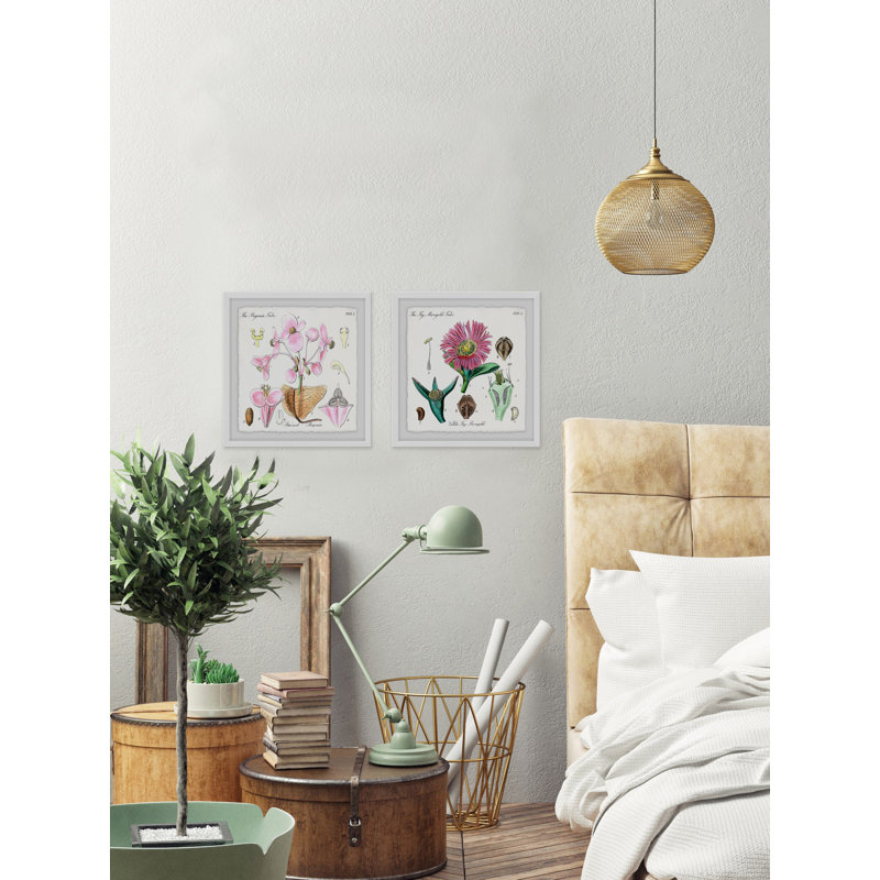 « fleur tribes diptych », ensemble de 2 reproductions d’art encadrées, H 12 po x l 12 po x P 1,5 po