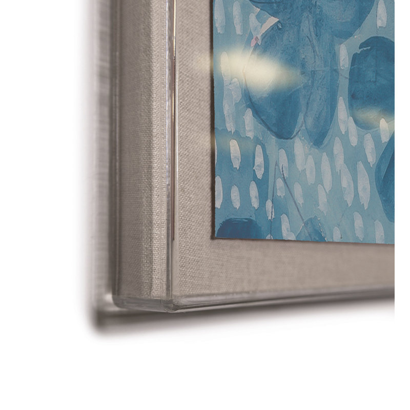 Floral Blue Print by Paule Marrot, 56" H x 44" W x 1.25" D, Acrylic Box
