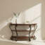 Console demi-lune avec rangement, 2 tablettes pour pneus