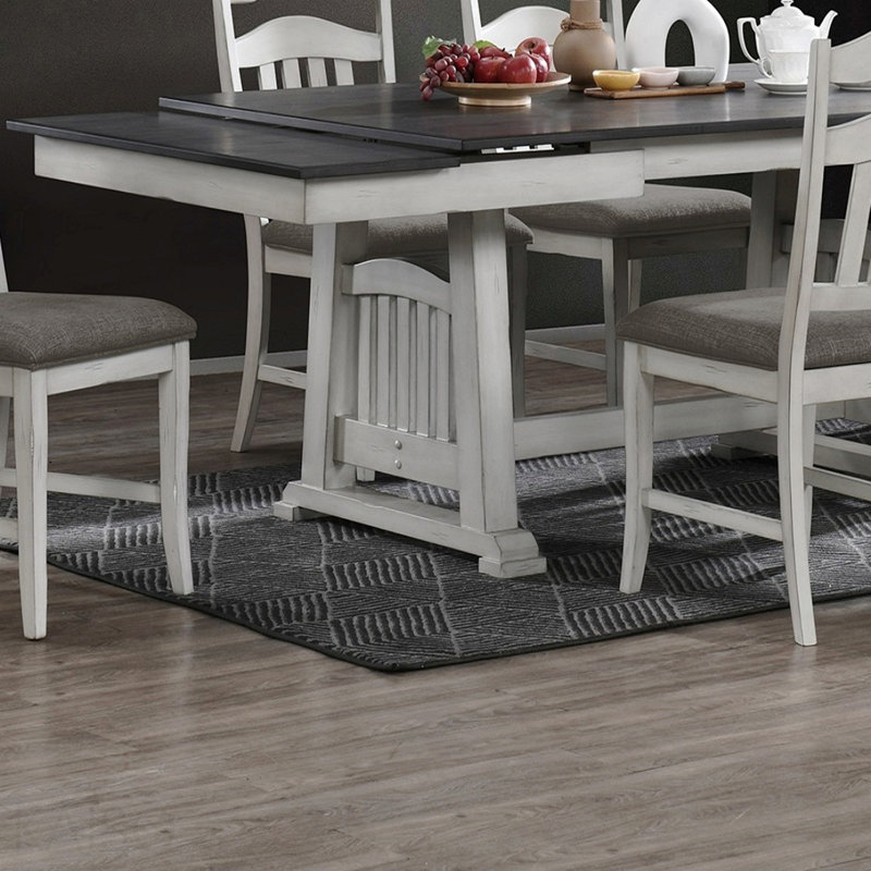Table de salle à manger contemporaine avec 2 rallonges (plateau 1 pièce)