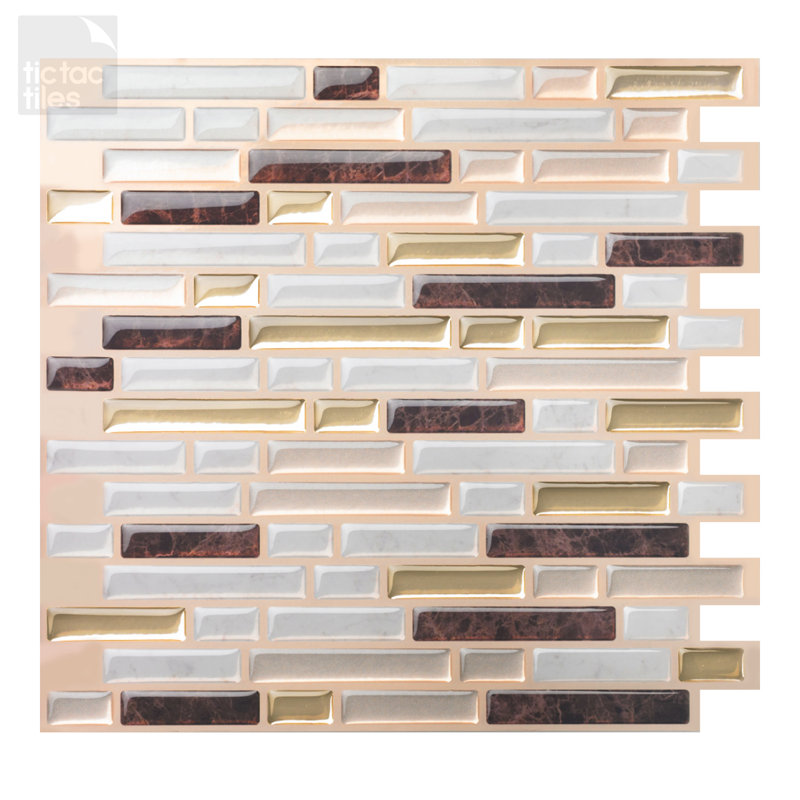 Carreau de mosaïque en pvc à écorce en pvc 10 po x 10 po