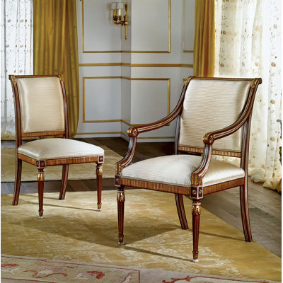 Muslin Upholstered Dining Chair in Taupe