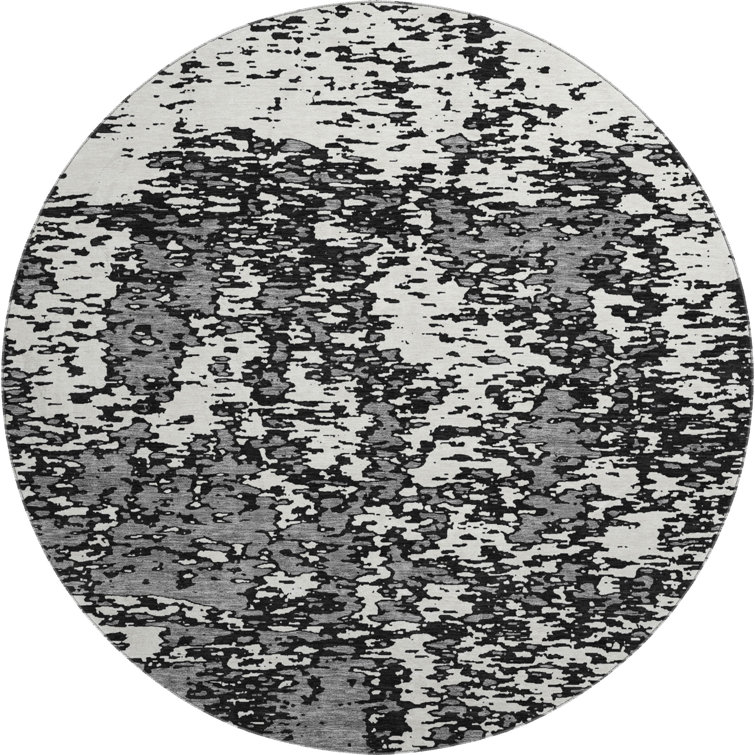 Premium Machine Washable Prisco Black Rug