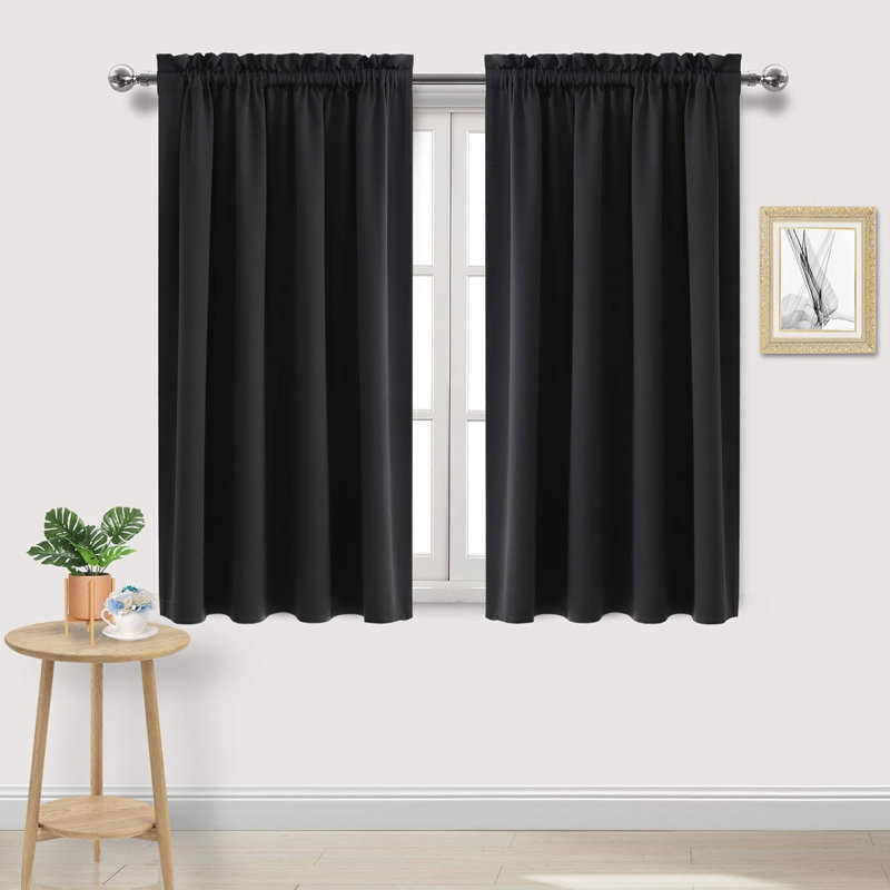 2 Panels Blackout Curtains – Thermal Insulated, Energy Saving & Noise Reducing Bedroom and Living Room Curtains, Set of 2 Rod Pocket Curtain Panels