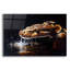 Art mural en verre acrylique épique «Python réticulé dans l'eau en embuscade 2» par Momart, 16 po x 12 po-1312065415