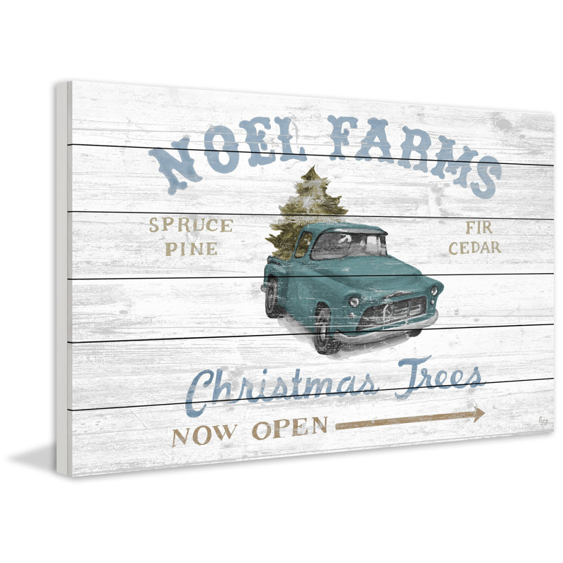 "Noel Farms II" par Eyre Tarney, art textuel sur bois sans cadre, H 16 po x l 24 po x P 1,5 po