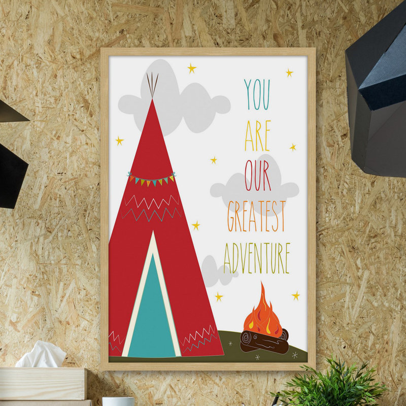 'Red Tee Pee' by Karen Zukowski Framed Print, 18" H x 12" W x 1.5" D