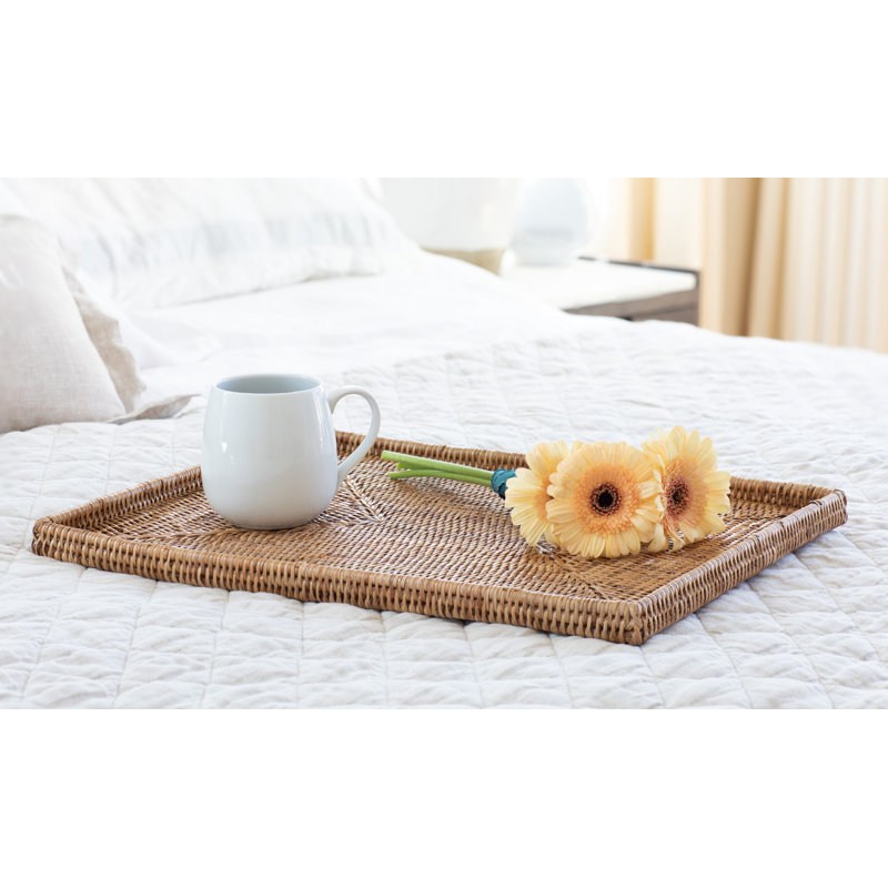 Artifacts Rattan Rectangular Flat Tray, Honey Brown