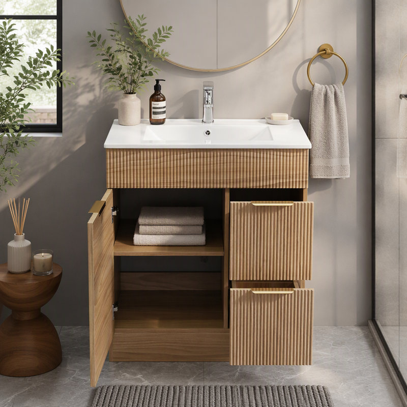 Meuble-lavabo autoportant à 2 tiroirs Goodigo