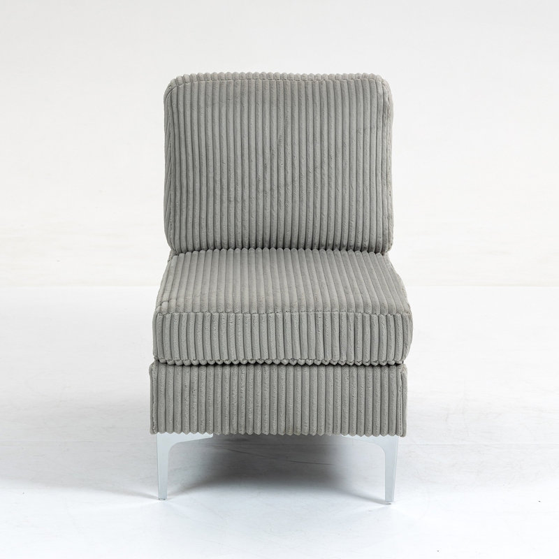 Module de siège modulaire sans accoudoirs, canapé modulaire en velours côtelé, fauteuil d'appoint modulaire sans accoudoir avec coussin de dossier