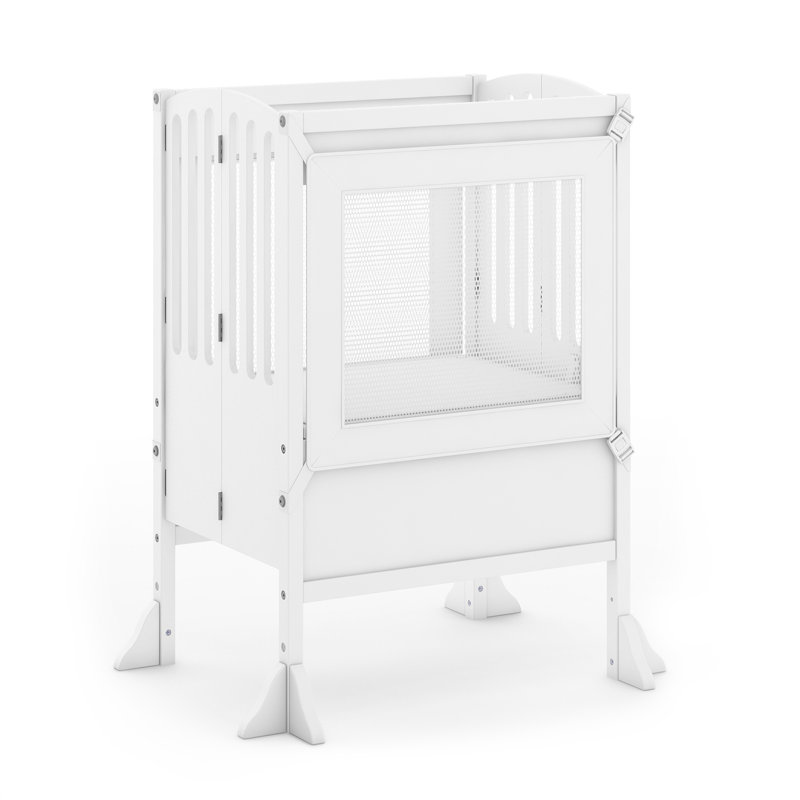 White Foldable Wooden Double Kitchen Helper Step Stool