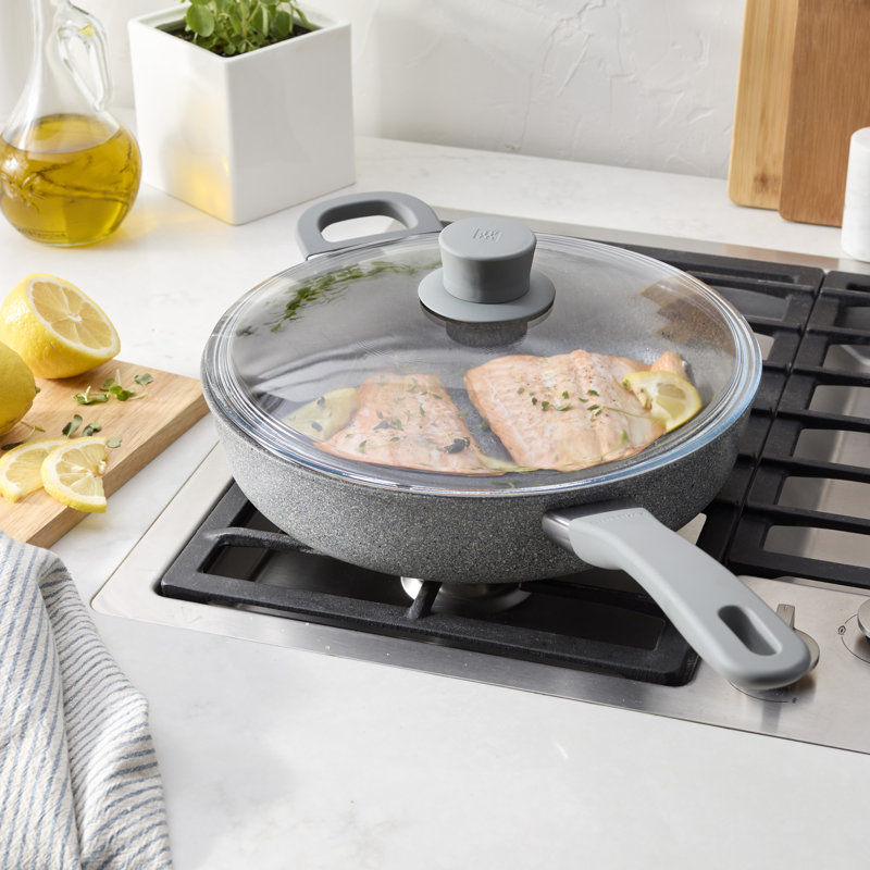 Gray 3.9-qt Aluminum Nonstick Sauté Pan with Glass Lid