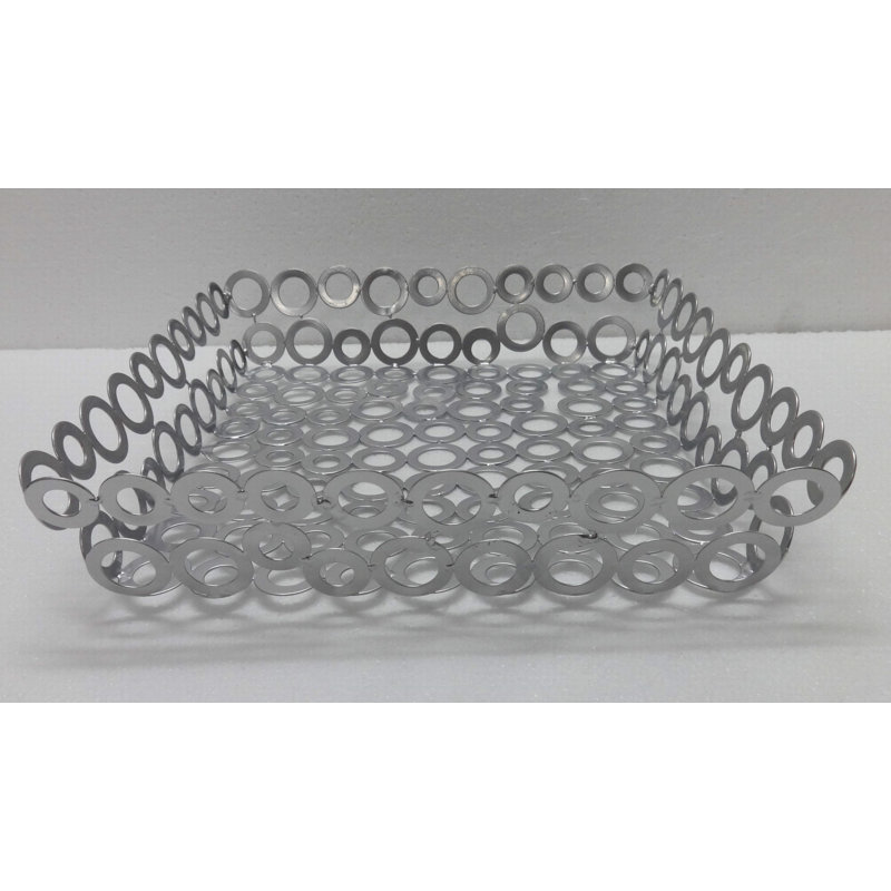 Ebern Designs Hickmon Decorative Basket, Silver, 13.25" W x 13.25" D