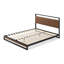 Gemma Low profile Metal Bed Frame with Bamboo Headboard-31714756