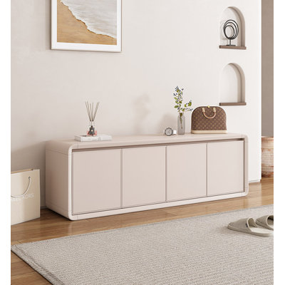 Creamy Style Aluminum Alloy Floor Shoe Storage Bench