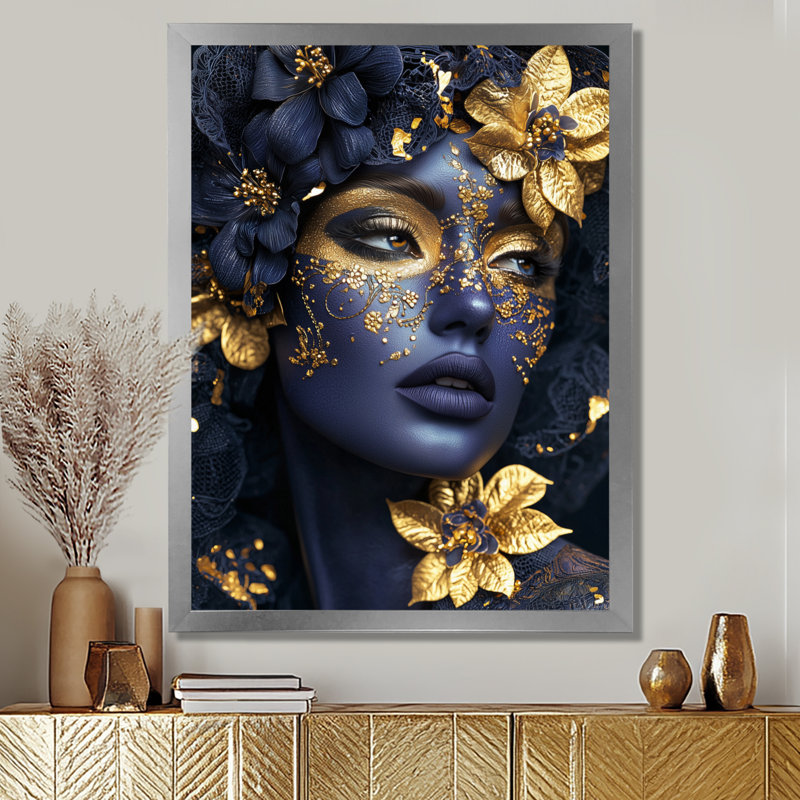 Floral, mode féminine, photo III, H 40 po x l 30 po, Reproduction encadrée d'une seule photo sans pass, Argent argent