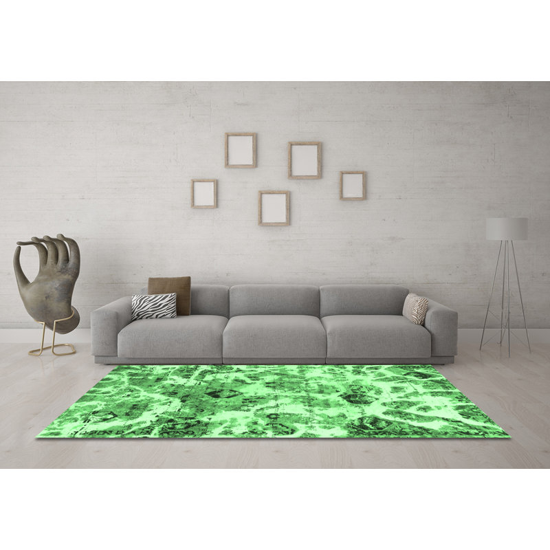 Elaan Washable Abstract Indoor Rug, Round 3'