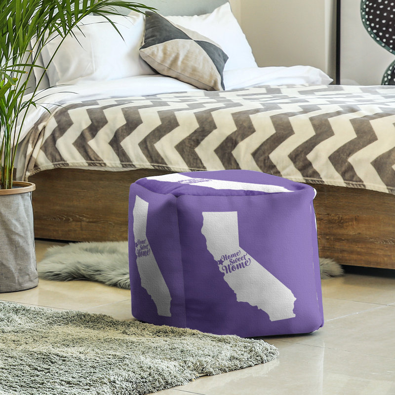 Repose-pieds cubique san francisco home, Mauve