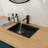 21 inch x 15 inch Black Ceramic Undermount Bathroom Sink with Overflow