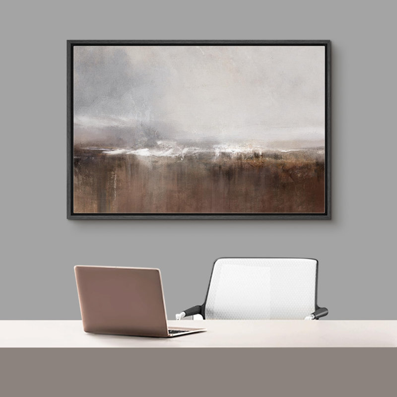 Paysage minimaliste brun, minimaliste douillet, H 24 po x l 36 po x P 1,5 po, Noir