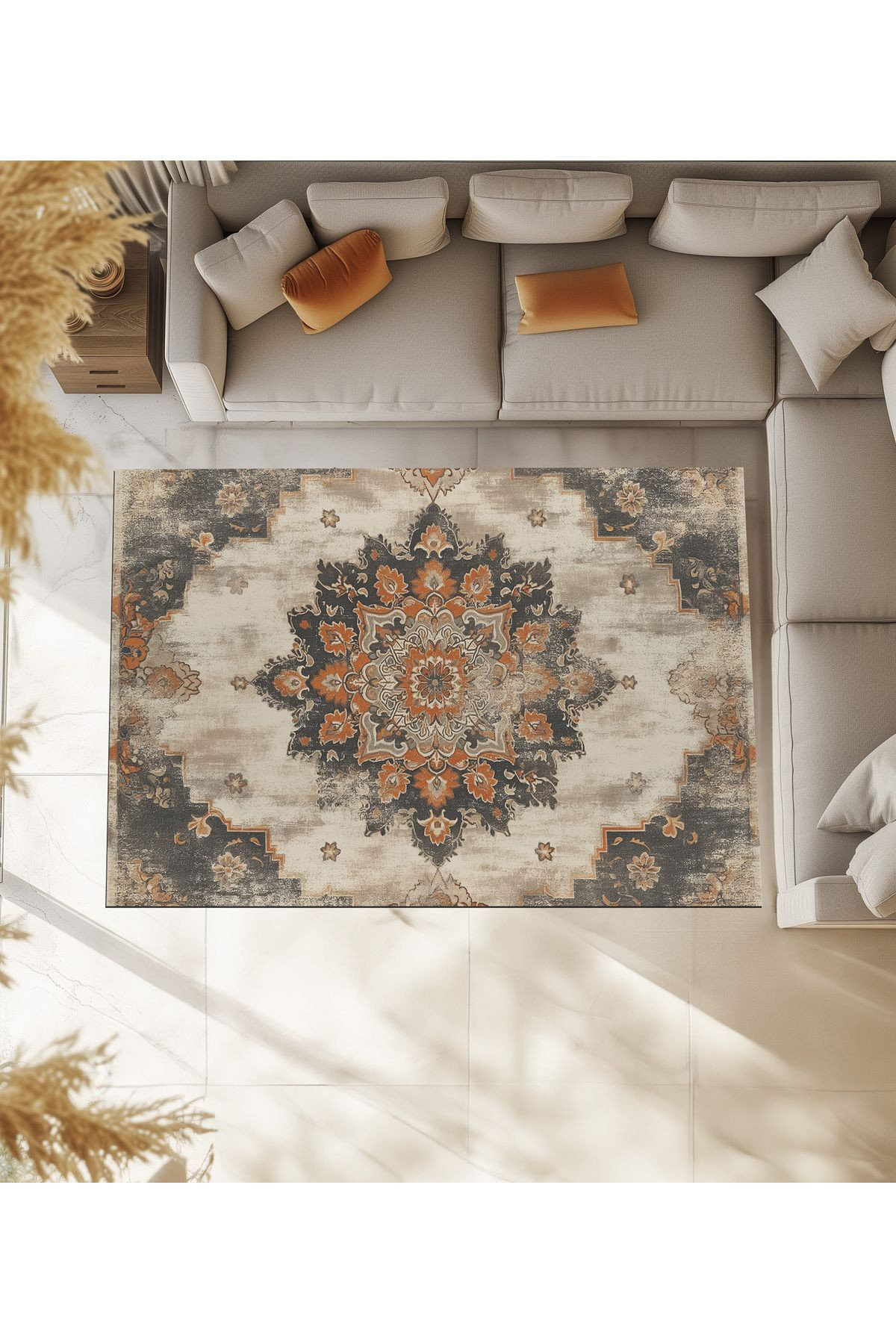 Hokku Designs Star Themed Traditional Patterned Woven Base Washable Rug ...