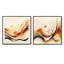 «Burnt Orange Waves Abstract», ensemble de 2 collages carrés modernes-1396223766-1396223767