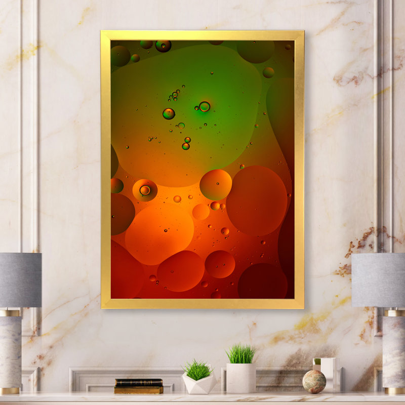 Encre verte verte rouge mélangée sous l'eau II - art mural moderne sur toile, H 44 po x l 34 po x P 1,5 po