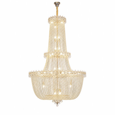 Lustre Empire à 35 lumières en cristal K9 à intensité variable