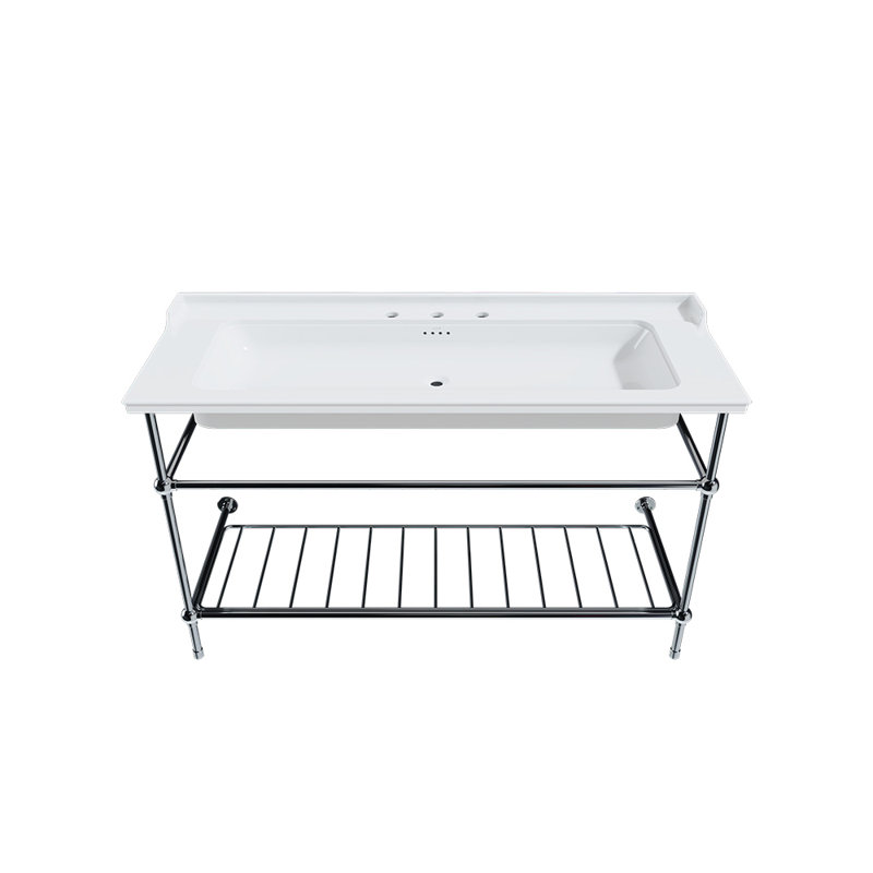 Valarte 39.2'' L Bathroom Sink, 8" Centers