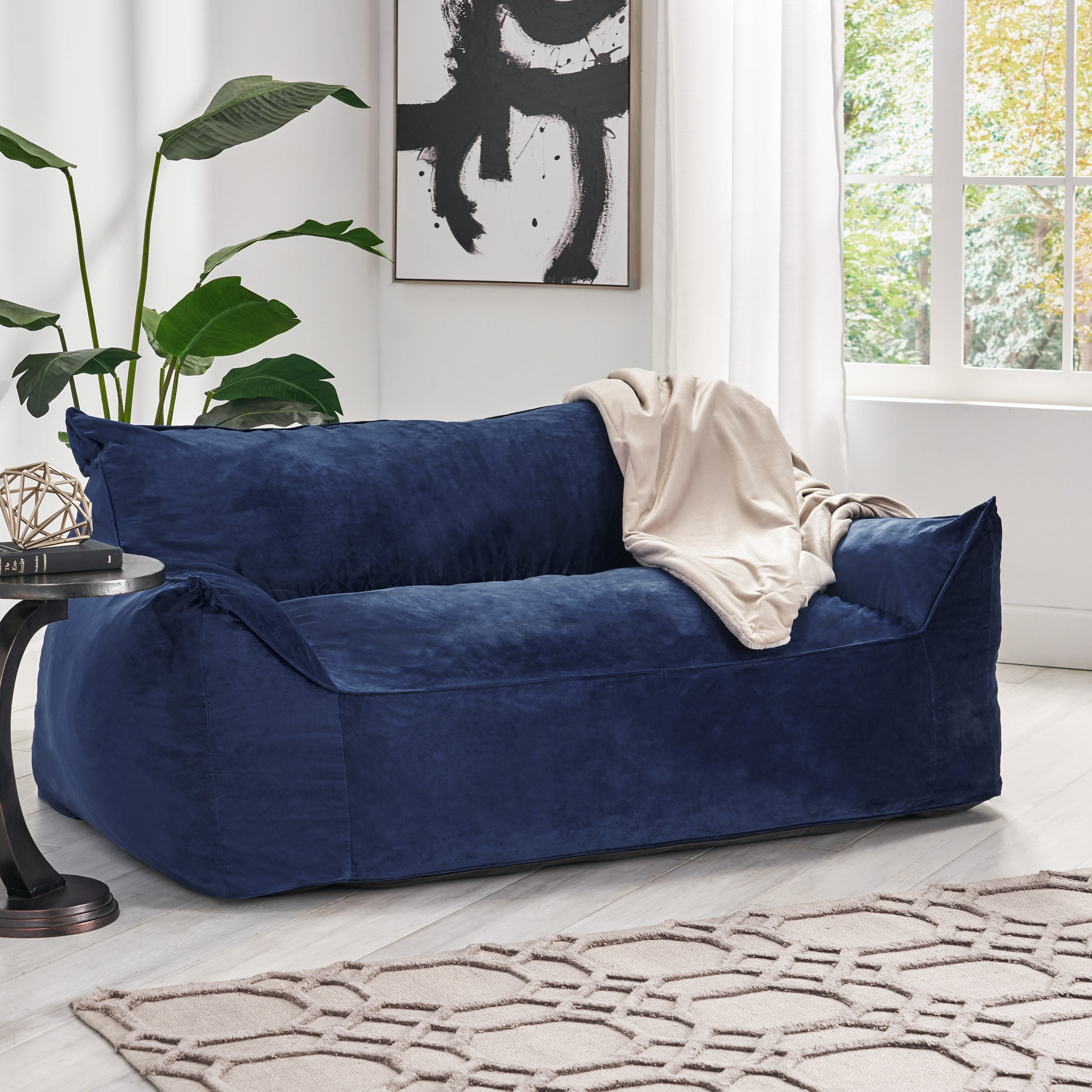 Buy Sky Blue Organic Premium Velvet Bean Bag Cover with Beans Online in  India at Best Price  Modern Bean Bags  Living Room Furniture  Furniture   Wooden Street Product