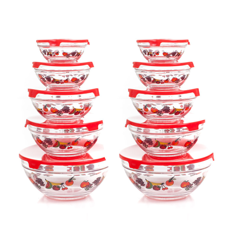 20-Piece Glass Storage Bowls with Lids Set - with Meal Prep, and Mixing