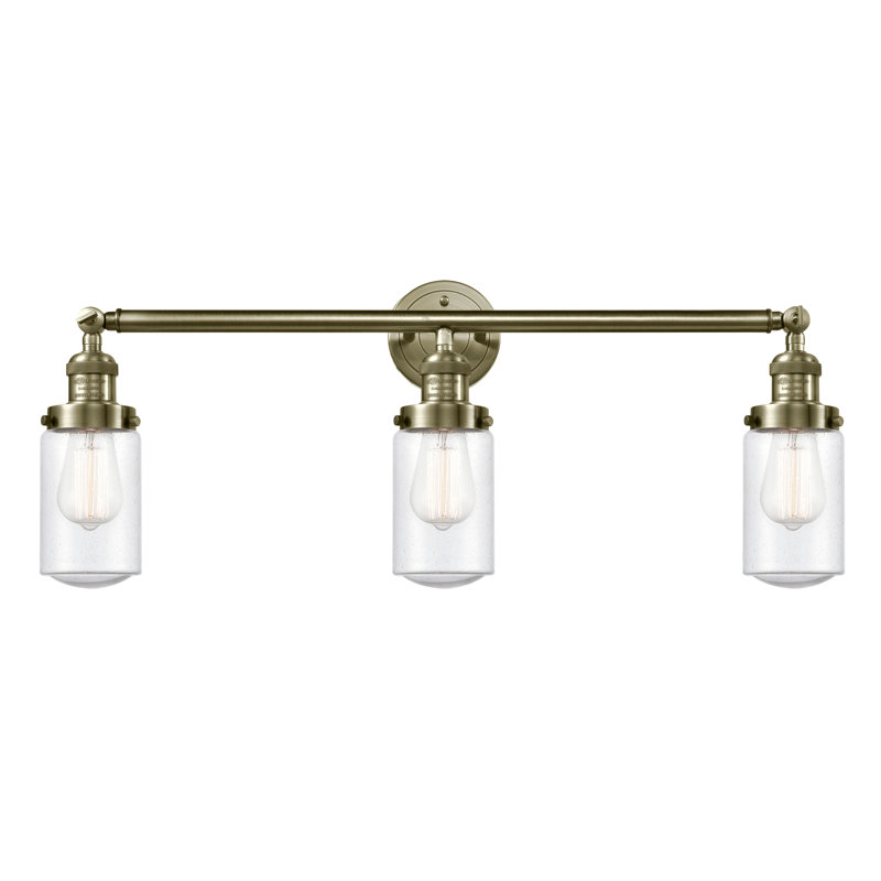 Éclairage pour salle de bain 3 lumières Saroyan, Grainé, Laiton brossé, Ampoule non incluse