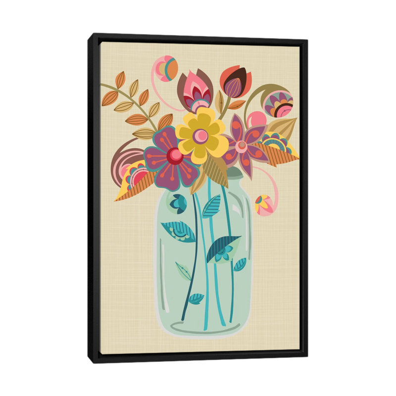 Mason Jar, impression sur toile tendue, H 26 po x l 18 po x P 1,5 po, Cadre noir